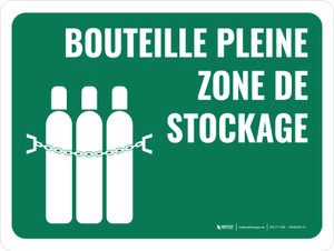 Bouteille pleine Zone de Stockage (Full Cylinder Storage Area) Landscape French - Wall Sign