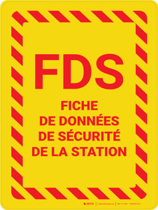 FDS Fiche de Données de Sécurité de la Station (SDS Safety Data Sheet Station) Portrait French - Wall Sign