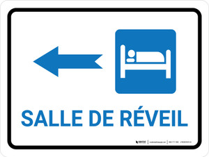 Salle de récupération Flèche gauche (Recovery Room Left Arrow) Landscape French - Wall Sign