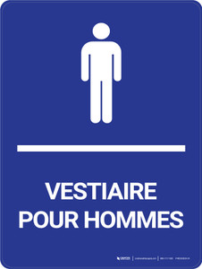 Vestiaire pour Hommes (Mens Locker Room) Portrait French - Wall Sign