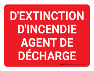 D'Extinction D'Incendie Agent De Décharge (Fire Suppression Agent Discharge) Landscape French - Wall Sign