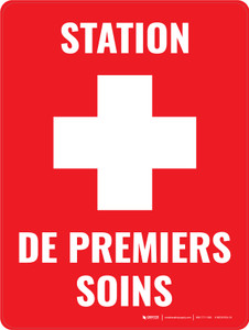 Poste De Premiers Soins (First Aid Station) Portrait French - Wall Sign