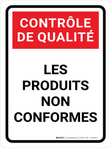 Contrôle De La Qualité - Les Produits Non-Conformes (Quality Control: Non-Conforming Products) Portrait French - Wall Sign