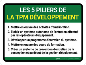 Les 5 Piliers de la TPM Développement (5 Pillars of TPM Development) Landscape French - Wall Sign