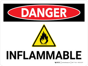 Danger: Inflammable (Danger: Flammable) Landscape French - Wall Sign