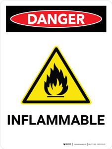 Danger: Inflammable (Danger: Flammable) Portrait French - Wall Sign