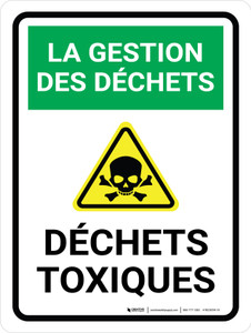 Gestion des déchets - les déchets Toxiques (Waste Management: Toxic Waste) Portrait French - Wall Sign