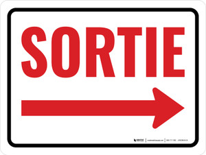 Sortie Flèche Droite (Exit Arrow Right) Landscape French - Wall Sign