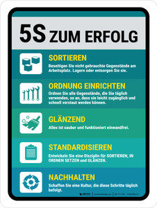 5S zum Erfolg (5S To Success) German - Wall Sign