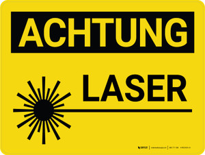 Achtung - Laser (Caution - Laser) Landscape German - Wall Sign