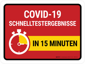 Covid-19 Schnelltestergebnisse (Covid-19 Rapid Testing) German - Wall Sign Covid-19 Schnelltestergebnisse (Covid-19 Rapid Testing) German - Wall Sign