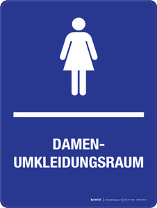 Damen-umkleidungsraum (Women's Locker Room) German - Wall Sign
