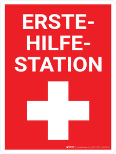 Erste-Hilfe-Station (First Aid Station) German - Wall Sign Erste-Hilfe-Station (First Aid Station) German - Wall Sign