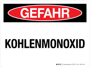 Gefahr - Kohlenmonoxid (Danger - Carbon Monoxide) German - Wall Sign
