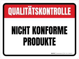 Qualitätskontrolle - Nicht konforme Produkte (Quality Control - Non-Conforming Products) German - Wall Sign