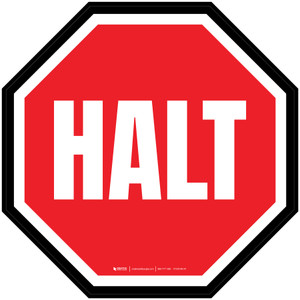 Halt (Stop) with Black Border German - Floor Sign