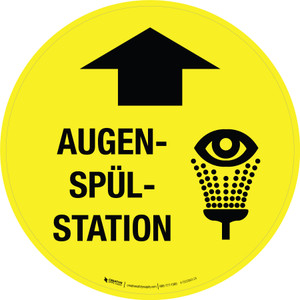 Augenspülstation (Eye Wash Station) Circular German - Floor Sign