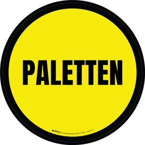 Paletten (Pallets) Yellow Circular German - Floor Sign