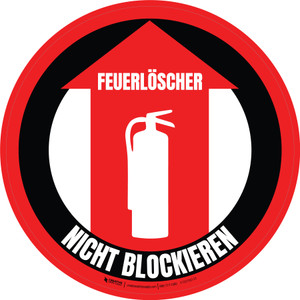 Feuerlöscher (Fire Extinguisher) Circular German - Floor Sign