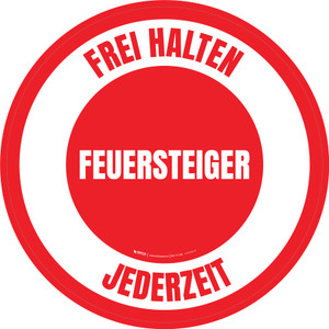 Feuersteiger (Fire Riser) Circular German - Floor Sign
