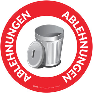 Ablehnungen (Rejects) Circular German - Floor Sign