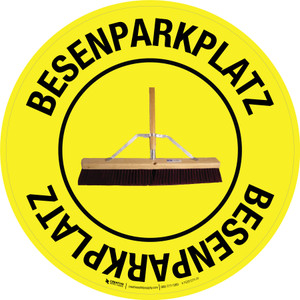 Besenparkplatz (Broom Parking) Circular German - Floor Sign