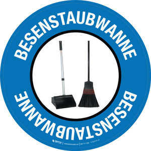 Besenstaubwanne (Broom Dust Pan) Circular German - Floor Sign
