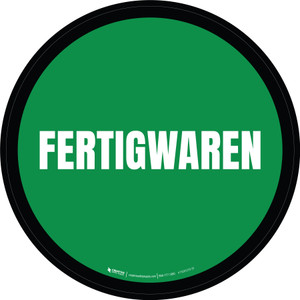 Fertigwaren (Finished Goods) Yellow Circular German - Floor Sign