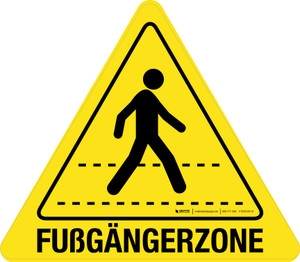 Fußgängerzone (Pedestrian Lane) Yield German - Floor Sign