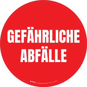 Gefährliche Abfälle (Hazardous Waste) Circular German - Floor Sign