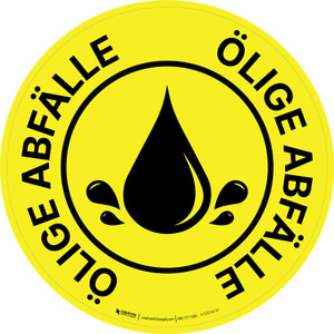 Ölige Abfälle (Oily Waste) Circular German - Floor Sign