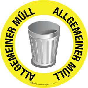 Algemeiner MÜLL (General Trash) Circular German - Floor Sign