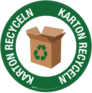 Karton Recyceln (Cardboard Recycling) Circular German - Floor Sign