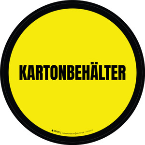 Kartonbehälter (Cardboard Bin) Circular German - Floor Sign