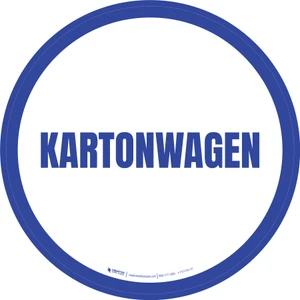 Kartonwagen (Carton Carts) Circular German - Floor Sign