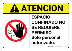 Caution: Non Permit Confined Space Spanish ANSI - Wall Sign