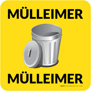 Mülleimer (Trash Can) Square German - Floor Sign