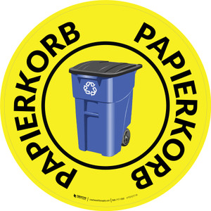 Papierkorb (Recycle Bin) Circular German - Floor Sign