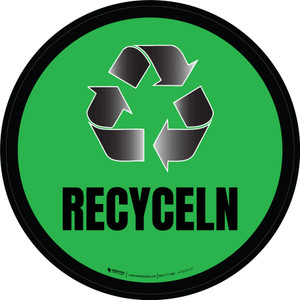Recyceln (Recycle) Green Circular German - Floor Sign