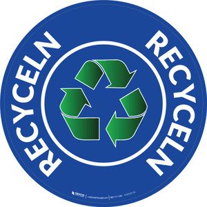 Recyceln (Recycle) Blue Circular German - Floor Sign