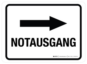Notausgang (Emergency Exit) Arrow Right Rectangular German - Floor Sign Notausgang (Emergency Exit) Arrow Right Rectangular German - Floor Sign