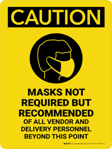 Caution: Masks Not Required Of All Vendor Beyond This Point Portrait - Wall Sign