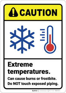 Caution: Extreme Temperatures Do Not Touch ANSI - Wall Sign