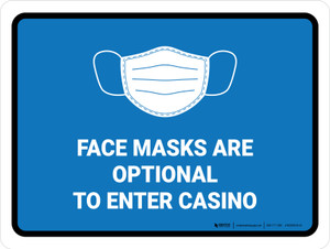 Face Mask Optional To Enter Casino Landscape - Wall Sign