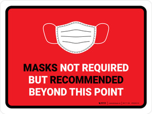 Face Masks Not Required Beyond This Point Red Landscape - Wall Sign