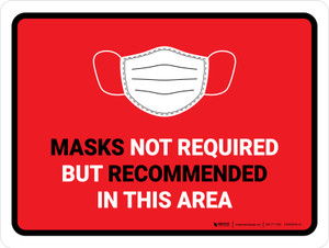 Face Masks Not Required In This Area Red Landscape - Wall Sign
