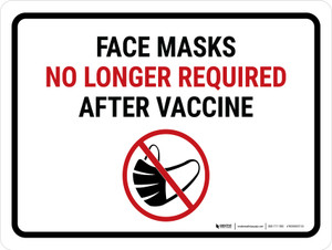 Mask No Longer Required After Vaccine Landscape - Wall Sign