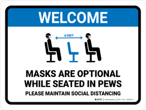 Masks Are Optional Pew V1 Landscape - Wall Sign