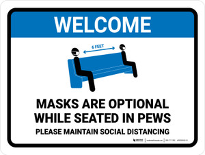 Masks Are Optional Pew V2 Landscape - Wall Sign