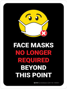 Face Mask No Longer Required Beyond This Point Portrait - Wall Sign